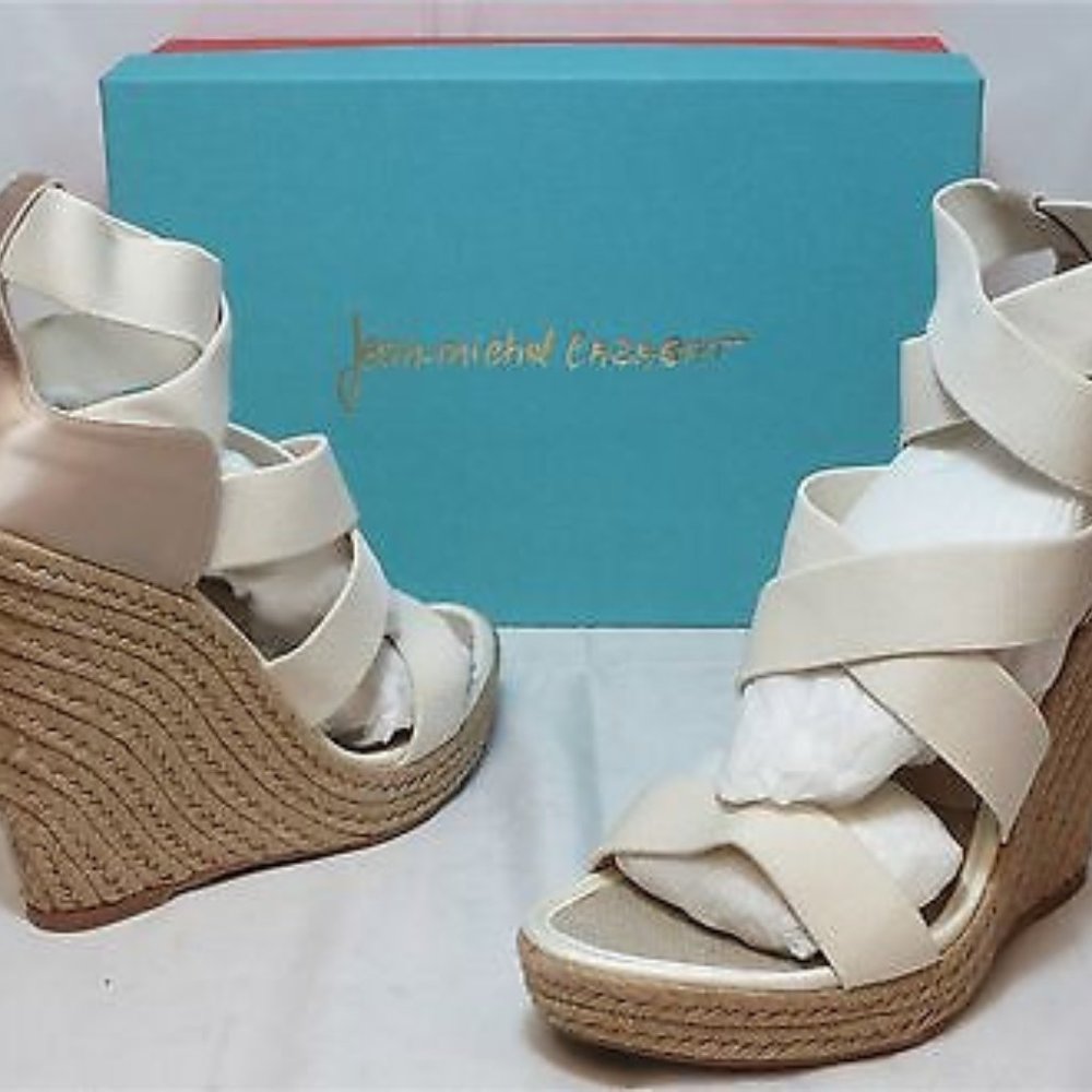 JEAN-MICHEL CAZABAT Women's Fela Wedge Espadrille - Bone - made in Spain